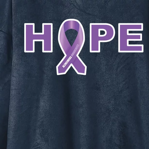 Alzheimer's Disase Awareness Ribbon Hooded Wearable Blanket