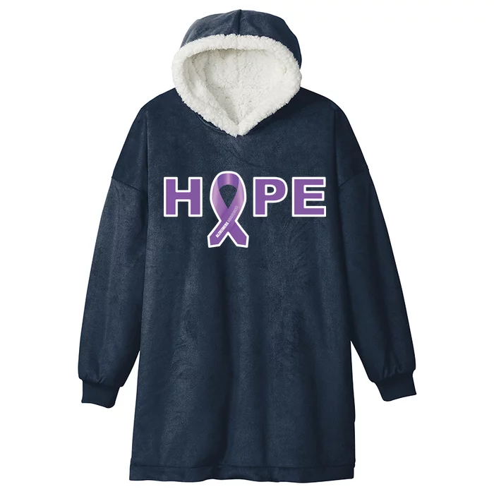 Alzheimer's Disase Awareness Ribbon Hooded Wearable Blanket