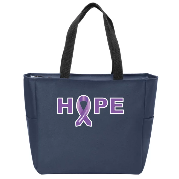 Alzheimer's Disase Awareness Ribbon Zip Tote Bag