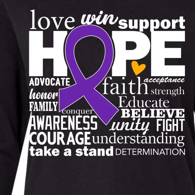 Alzheimer's Hope Love Support Womens Cotton Relaxed Long Sleeve T-Shirt