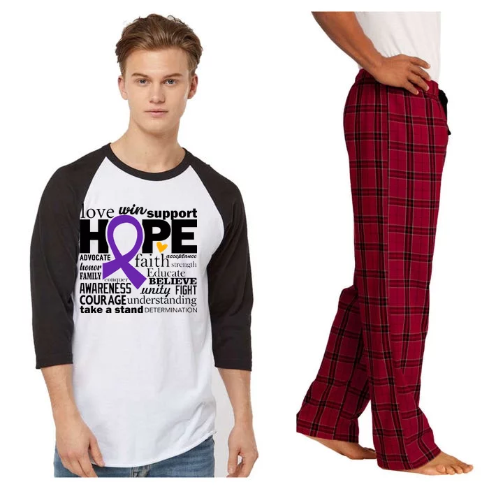 Alzheimer's Hope Love Support Raglan Sleeve Pajama Set