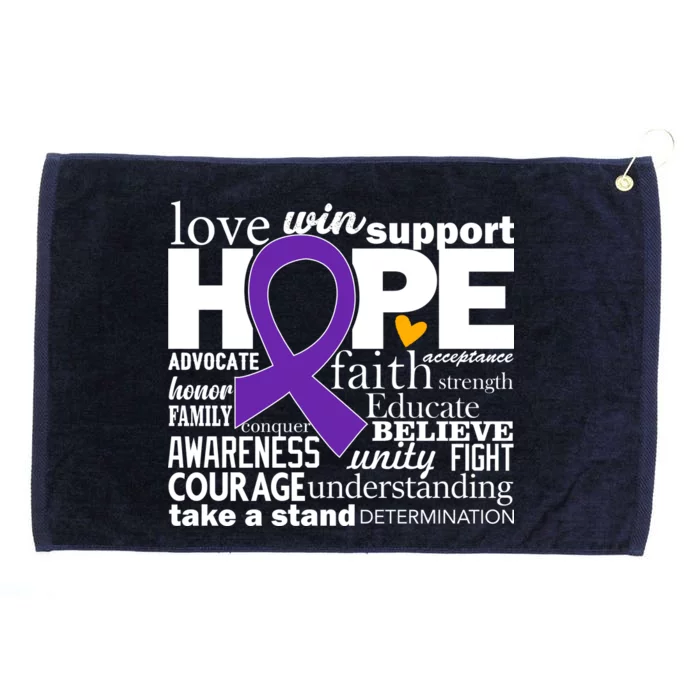 Alzheimer's Hope Love Support Grommeted Golf Towel