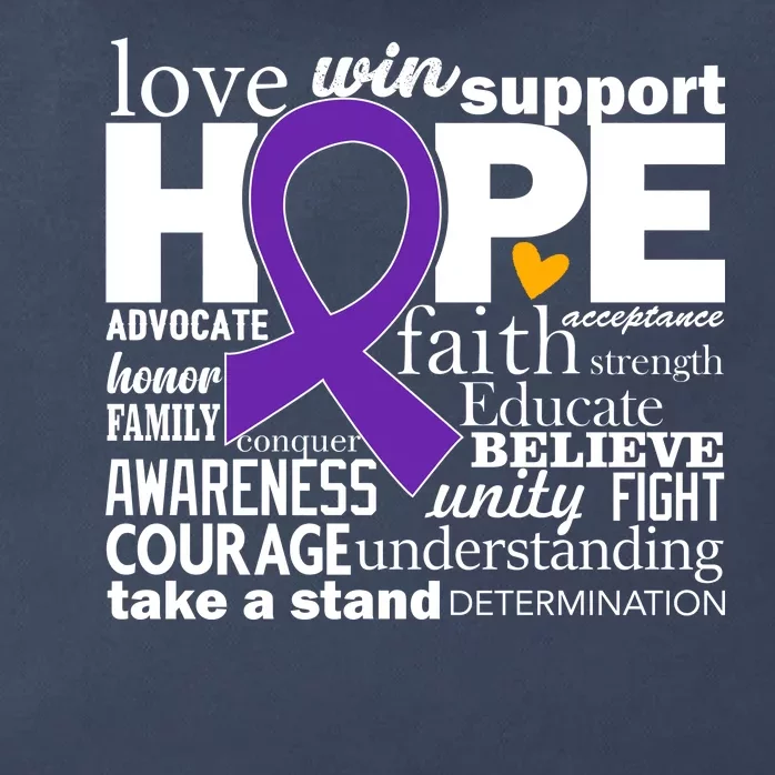 Alzheimer's Hope Love Support Zip Tote Bag