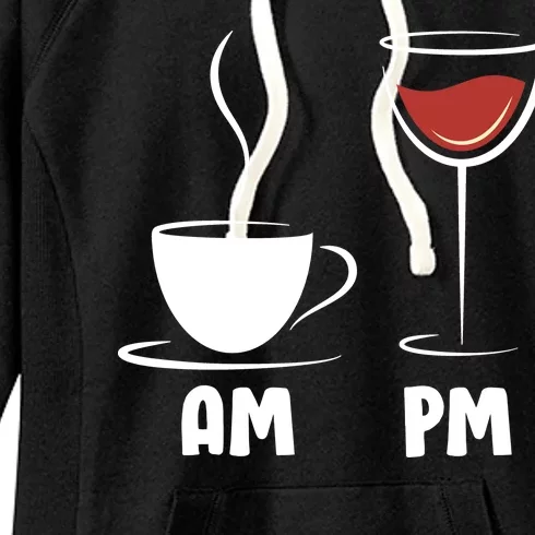 AM Coffee PM Wine Women's Fleece Hoodie