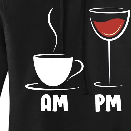 AM Coffee PM Wine Women's Pullover Hoodie