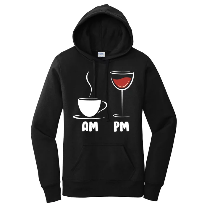 AM Coffee PM Wine Women's Pullover Hoodie