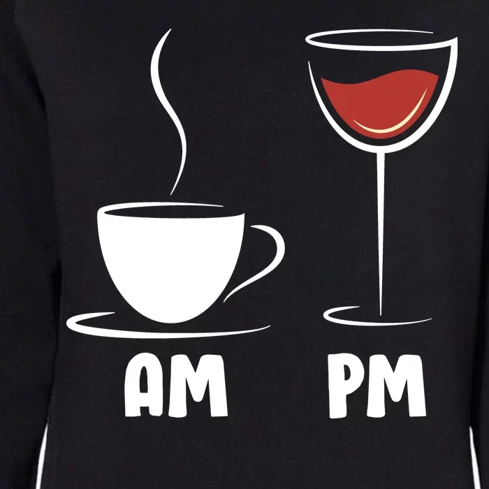 AM Coffee PM Wine Womens California Wash Sweatshirt