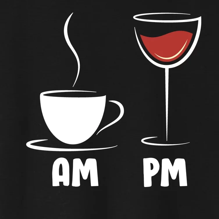 AM Coffee PM Wine Women's Crop Top Tee