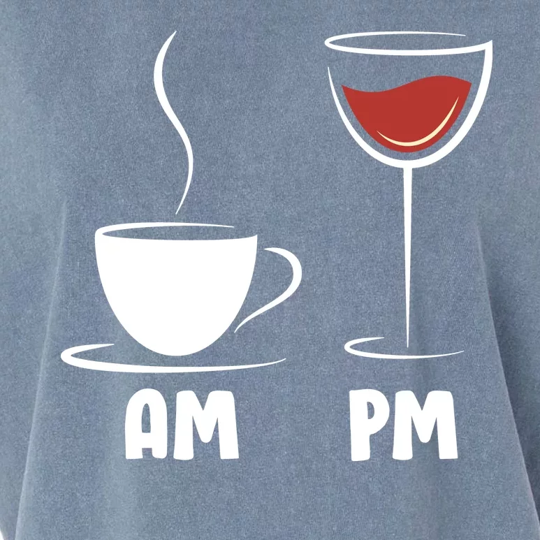 AM Coffee PM Wine Garment-Dyed Women's Muscle Tee