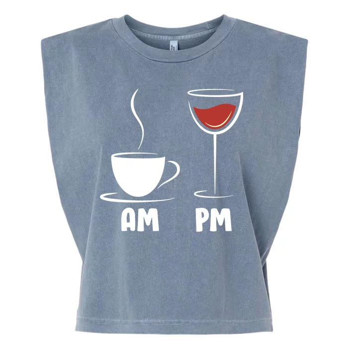 AM Coffee PM Wine Garment-Dyed Women's Muscle Tee