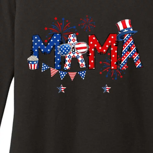 American Mama 4th Of July Happy Usa Independence Christmas Funny Gift Womens CVC Long Sleeve Shirt