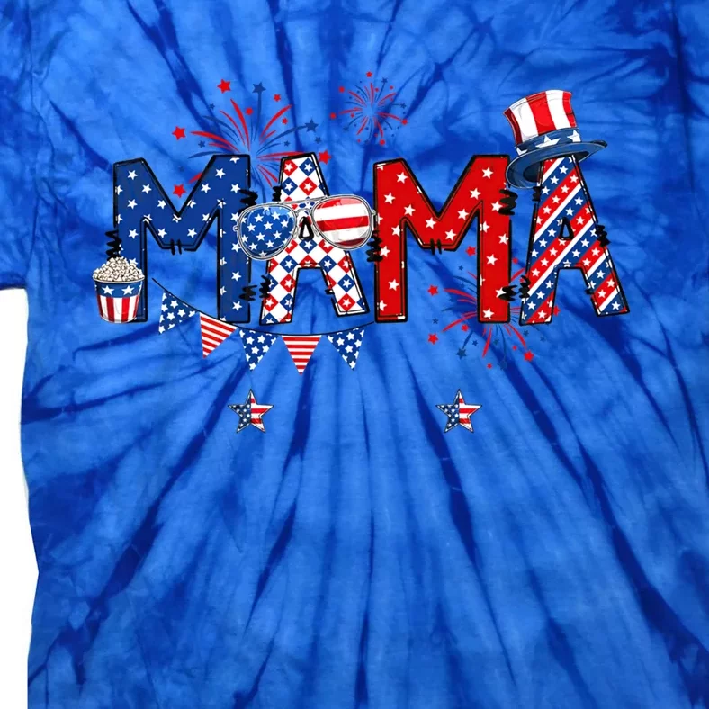 American Mama 4th Of July Happy Usa Independence Christmas Funny Gift Tie-Dye T-Shirt