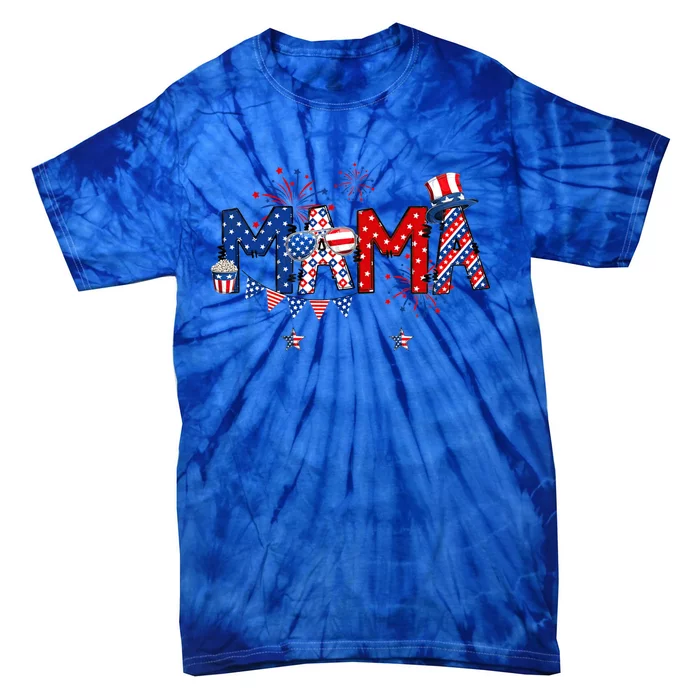 American Mama 4th Of July Happy Usa Independence Christmas Funny Gift Tie-Dye T-Shirt