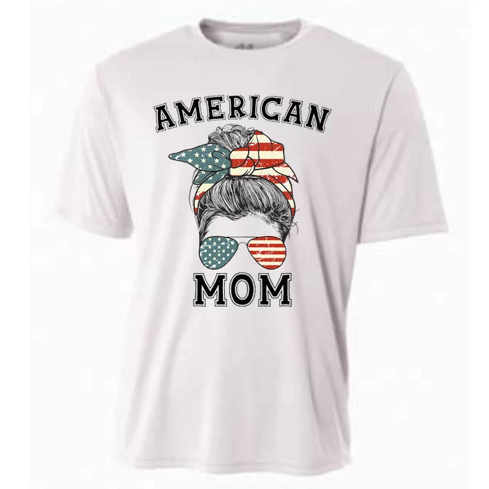 American Mom 4th Of July Independance Day Cooling Performance Crew T-Shirt