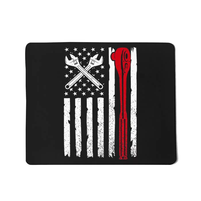 Auto Mechanic American Flag USA Funny Repairman Patriotic Mousepad