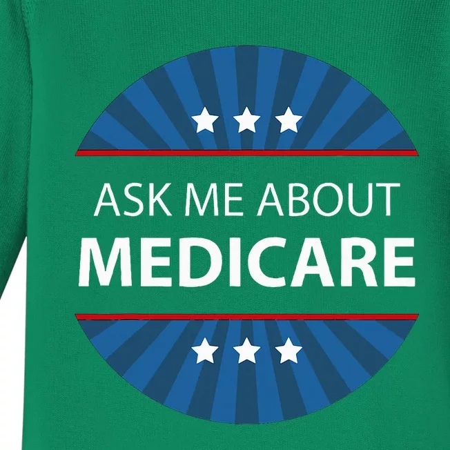 Ask Me About Medicare Baby Long Sleeve Bodysuit