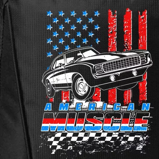 American Muscle American USA Flag Muscle Car Fan City Backpack