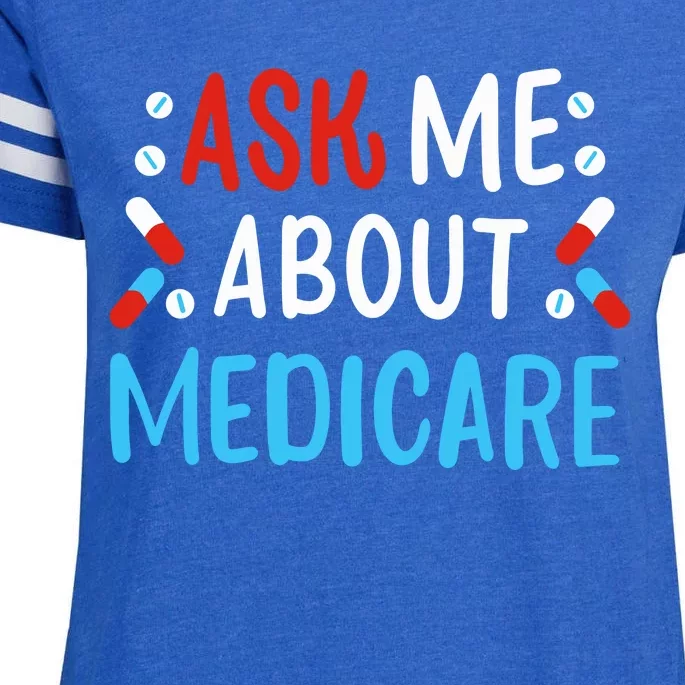 Ask Me About Medicare Enza Ladies Jersey Football T-Shirt