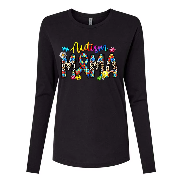 Autism Mama Autism Mom Life Autism Awareness Leopard Puzzle Gift Womens Cotton Relaxed Long Sleeve T-Shirt