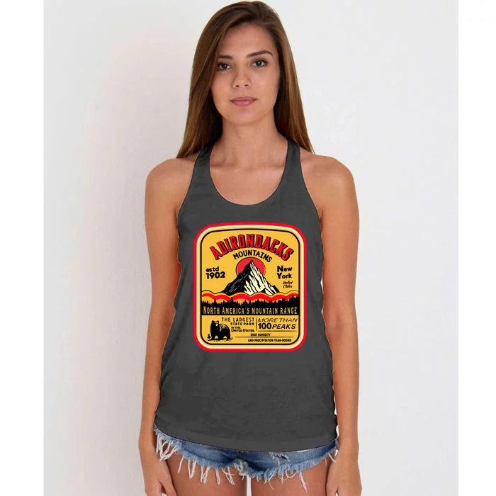 Adirondack Mountains (Adk) Aged Look Women's Knotted Racerback Tank