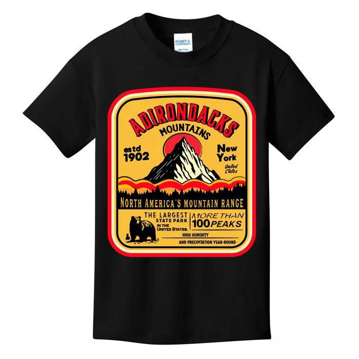 Adirondack Mountains (Adk) Aged Look Kids T-Shirt