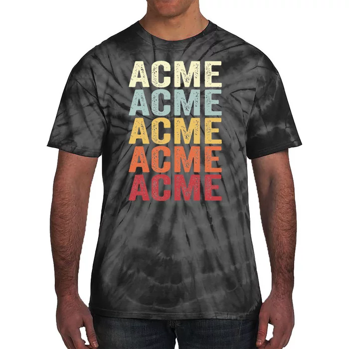 Acme Michigan Acme Mi Retro Vintage Text Tie-Dye T-Shirt