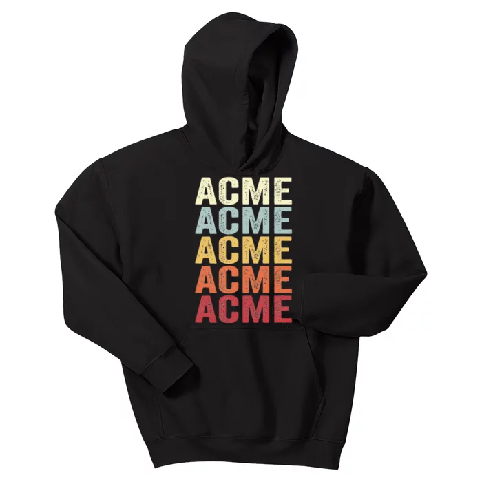 Acme Michigan Acme Mi Retro Vintage Text Kids Hoodie