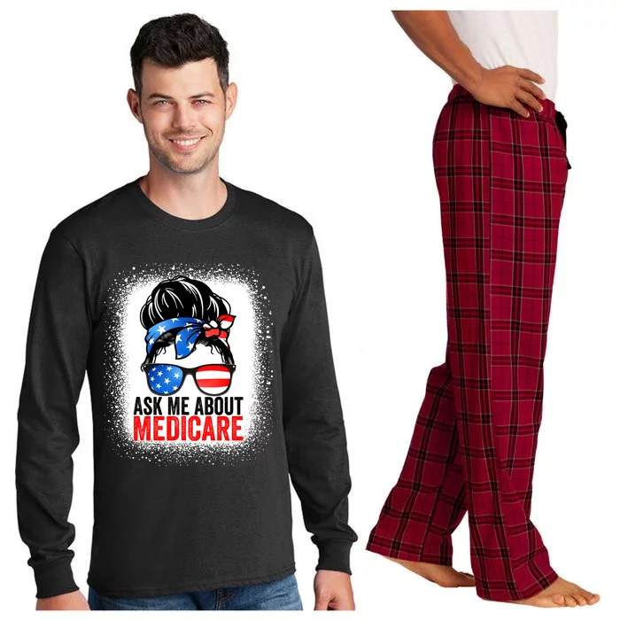 Ask Me About Medicare Insurance Agent Broker Sales Marketing Long Sleeve Pajama Set