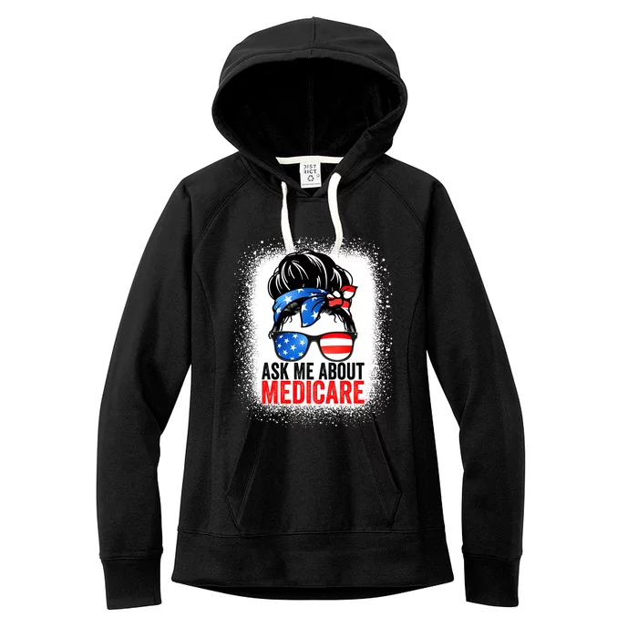 Ask Me About Medicare Insurance Agent Broker Sales Marketing Women's Fleece Hoodie