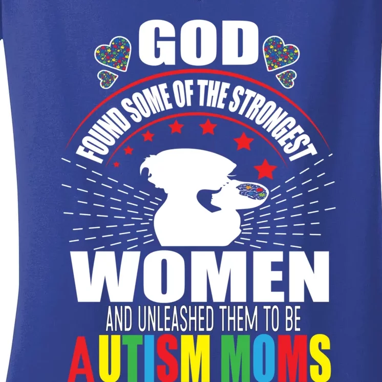 Autism Mom Awareness Support Love Autism Mama Aspergers Gift Women's V-Neck T-Shirt