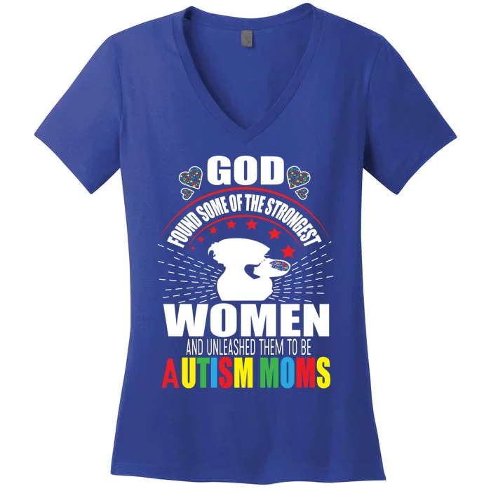 Autism Mom Awareness Support Love Autism Mama Aspergers Gift Women's V-Neck T-Shirt