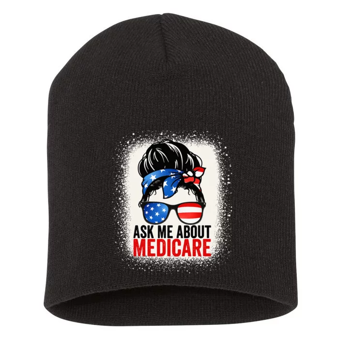 Ask Me About Medicare Insurance Agent Broker Sales Marketing Short Acrylic Beanie