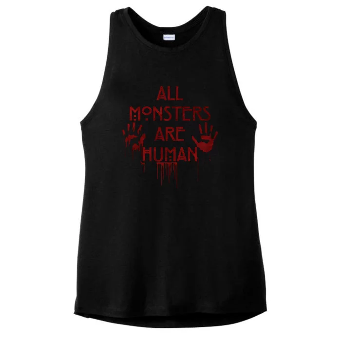 All Monsters Are Human Ladies Tri-Blend Wicking Tank