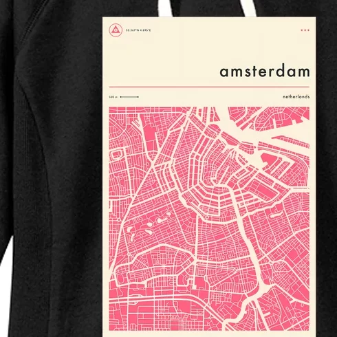 Amsterdam Map Women's Fleece Hoodie