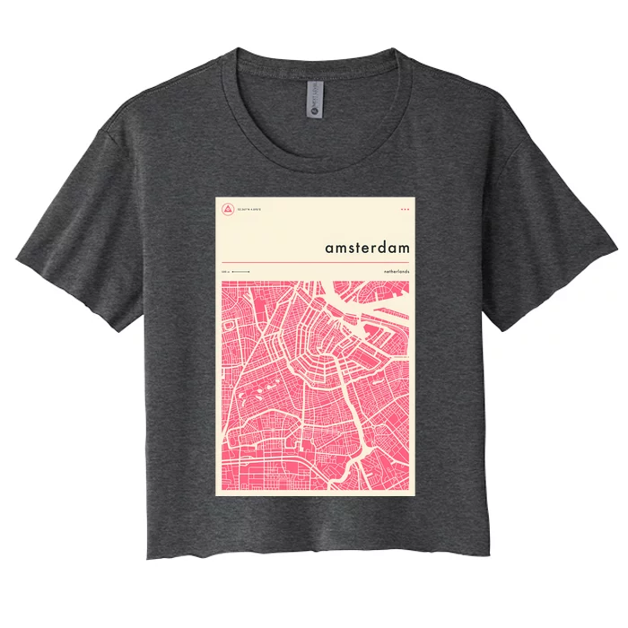 Amsterdam Map Women's Crop Top Tee