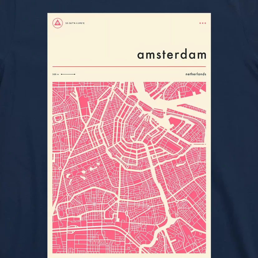 Amsterdam Map T-Shirt