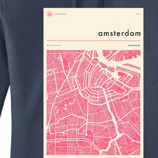 Amsterdam Map Women's Pullover Hoodie