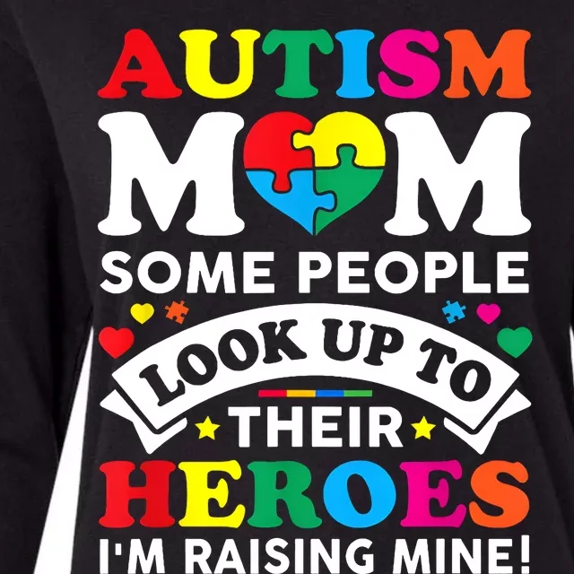 Autism Mom Autism Awareness Love Raising A Hero Advocate Womens Cotton Relaxed Long Sleeve T-Shirt