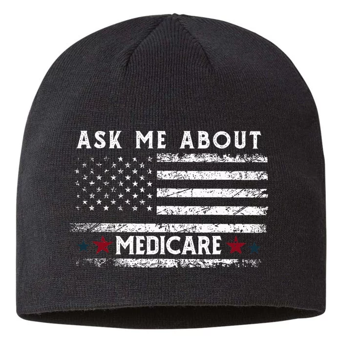 Ask Me About Medicare Health Insurance Consultant Agent Cool 8 1/2in Sustainable Knit Beanie