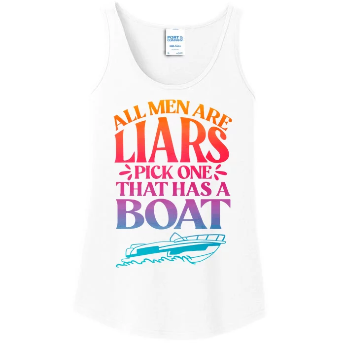 All Men Are Liars Pick One That Has A Boat Trip Family Vacation Trip Ladies Essential Tank