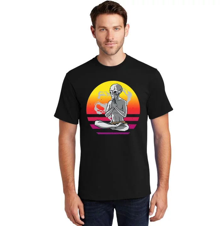 Alien Meditating Alien Yoga Meditationn Namaste Yoga Zen Ufo Tall T-Shirt