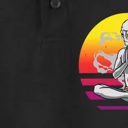 Alien Meditating Alien Yoga Meditationn Namaste Yoga Zen Ufo Dry Zone Grid Performance Polo