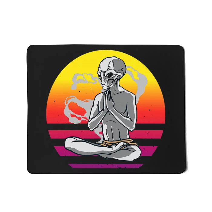 Alien Meditating Alien Yoga Meditationn Namaste Yoga Zen Ufo Mousepad