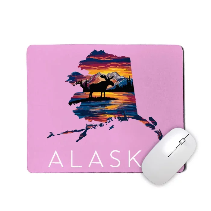 Alaskan Moose Animal Alaska Map Mousepad