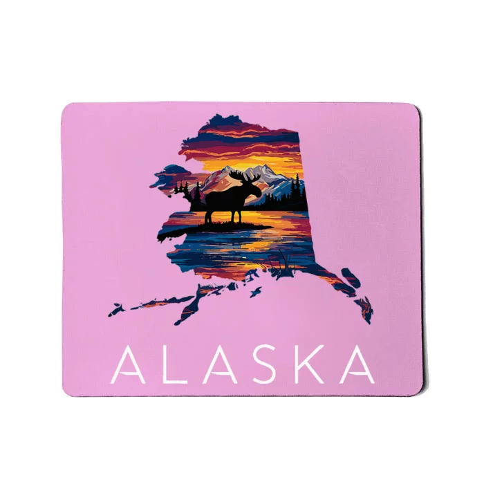 Alaskan Moose Animal Alaska Map Mousepad