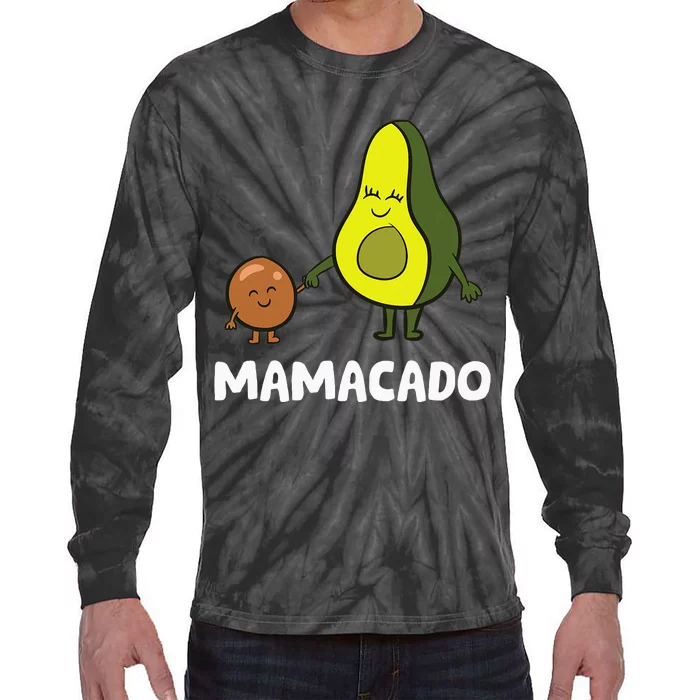 Avocado Mama Avocado Mom Funny Avocado Mamacado Tie-Dye Long Sleeve Shirt