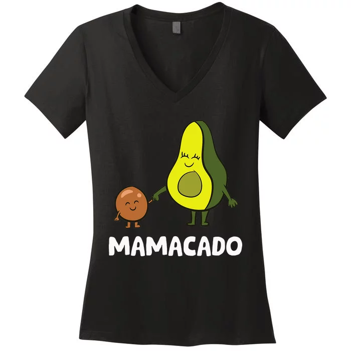 Avocado Mama Avocado Mom Funny Avocado Mamacado Women's V-Neck T-Shirt