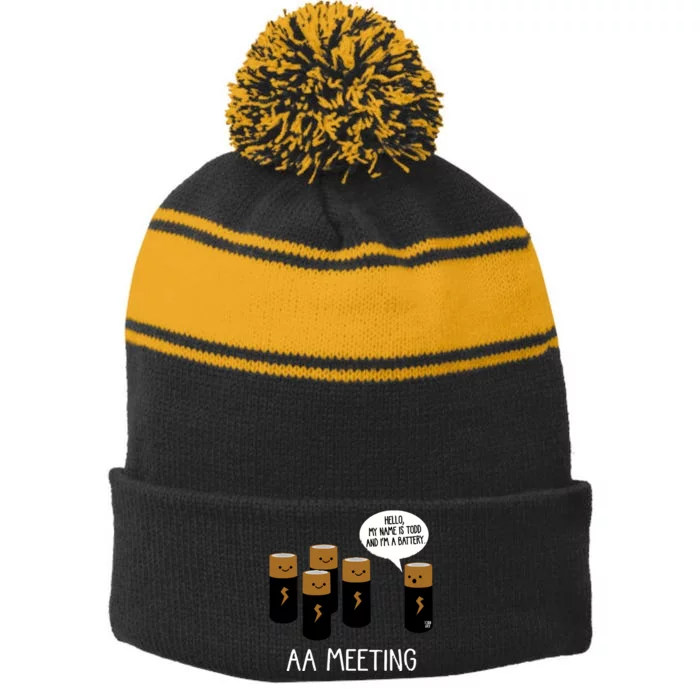 Aa Meeting Stripe Pom Pom Beanie