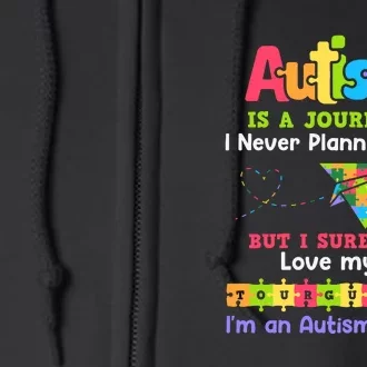 Autism Mom Awareness Autism Is A Journey Puzzle Gift Full Zip Hoodie