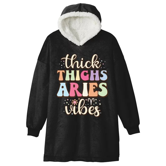 Aries March April birthday Retro astrology Aries Zodiac sign Hooded Wearable Blanket